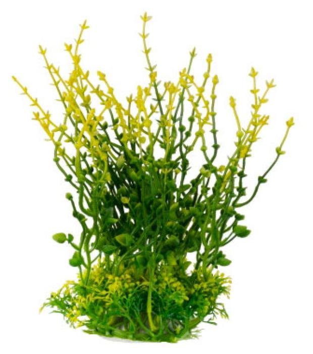 Растение для аквариума HOMEFISH Псилотум желтый пластиковое с грузом, 20 см