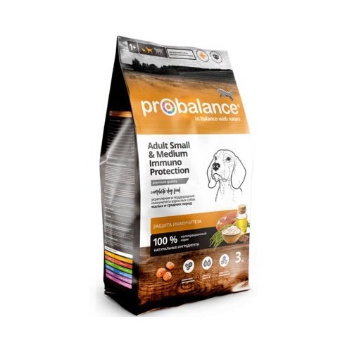 Probalance Сухой корм для взрослых собак малых и средних пород укрепление и поддержание иммунитета 33 PB 262 0,5 кг 54864 (10 шт)