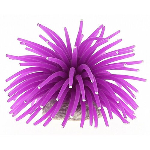 Декор для аквариума Коралл силиконовый Vitality на керамической основе фиолетовый 4,5 х 4,5 х 4 см (1 шт)
