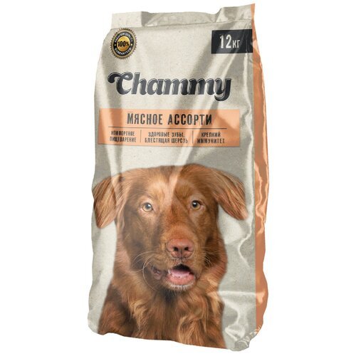 Сухой корм для собак Chammy мясное ассорти 1 уп. х 1 шт. х 12 кг (для средних и крупных пород)