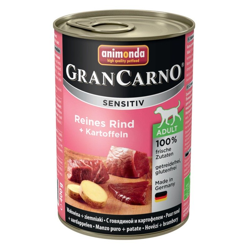 Animonda Animonda Gran Carno Sensitiv влажный корм для собак с чувствительным пищеварением, фарш из говядины и картофеля, в консервах - 400 г