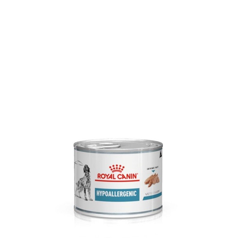 Royal Canin Hypoallergenic полнорационный влажный корм для взрослых собак при пищевой аллергии или непереносимости, диетический, паштет, в консервах - 200 г