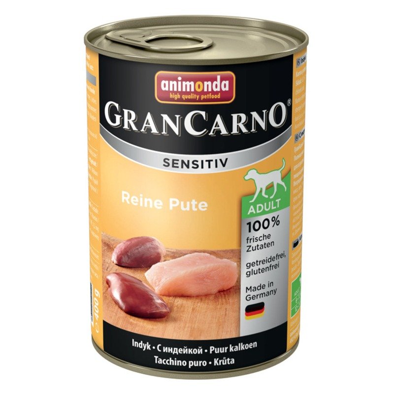 Animonda Animonda Gran Carno Sensitiv влажный корм для собак с чувствительным пищеварением, фарш из индейки, в консервах - 400 г