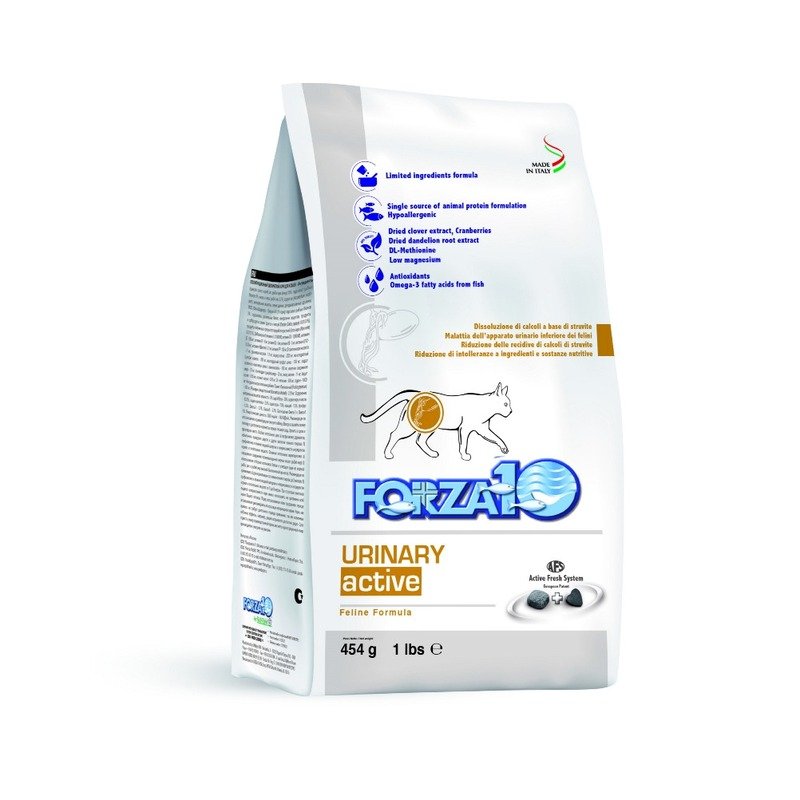 Forza10 Urinary Active сухой корм для взрослых кошек при заболеваниях мочевыводящих путей с рыбой - 454 г