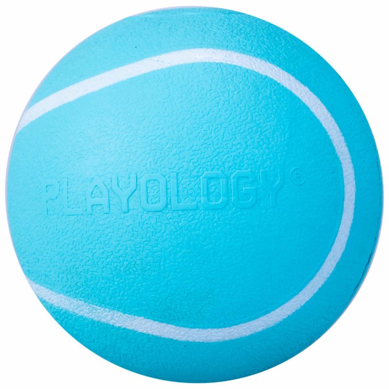 Playology Playology жевательный мяч Playology SQUEAKY CHEW BALL с пищалкой и с ароматом арахиса, цвет голубой (8 см)