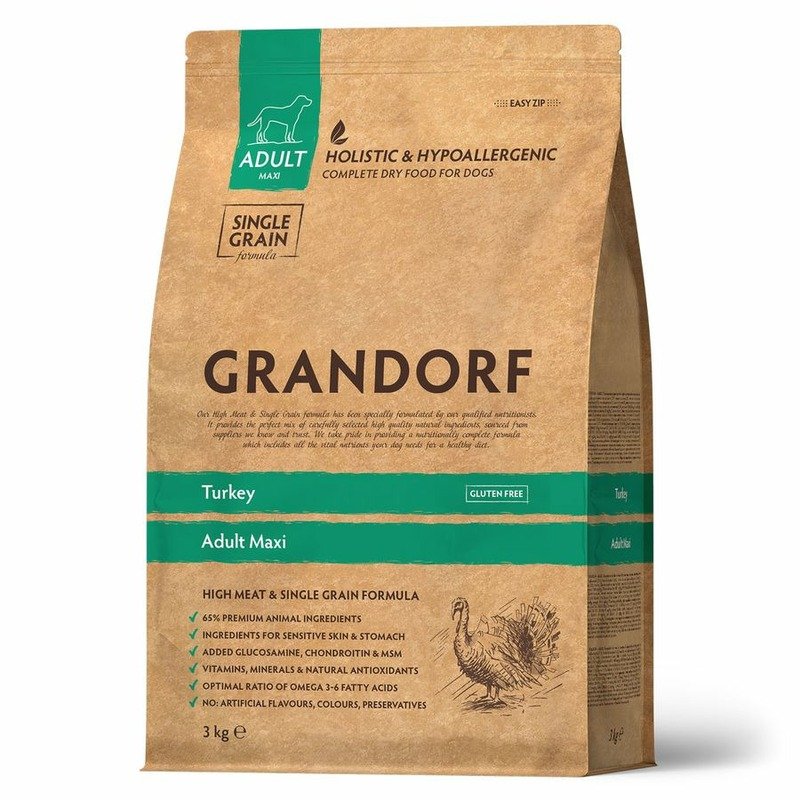 Grandorf Grandorf сухой корм для собак крупных пород, с индейкой - 3 кг