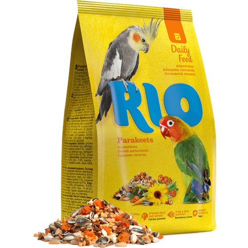 RIO 1000 г корм для средних попугаев основной рацион 4 шт