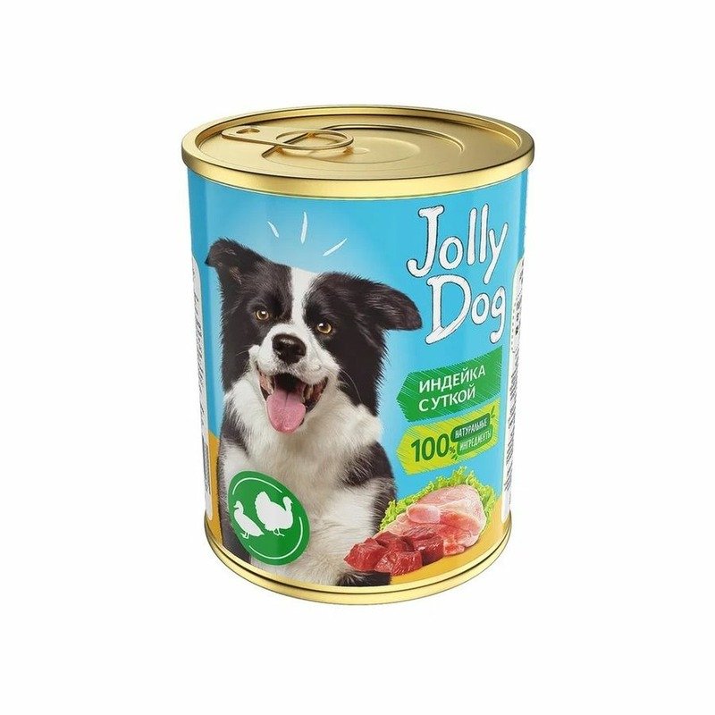 Зоогурман Jolly Dog влажный корм для собак, фарш из индейки с уткой, в консервах - 350 г