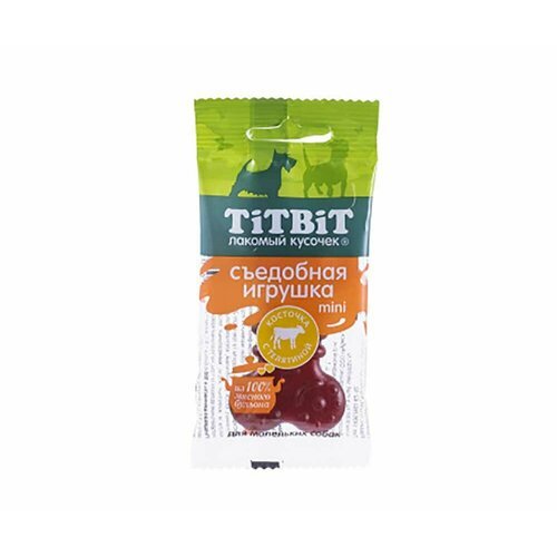 Лакомство для собак TitBit съедобная игрушка косточка с телятиной мини 23г 4400