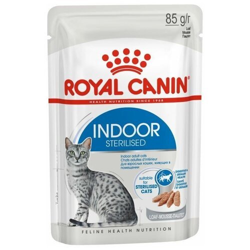 Royal Canin Indoor влажный корм для стерилизованных взрослых кошек всех пород, паштет (12шт в уп) 85 гр