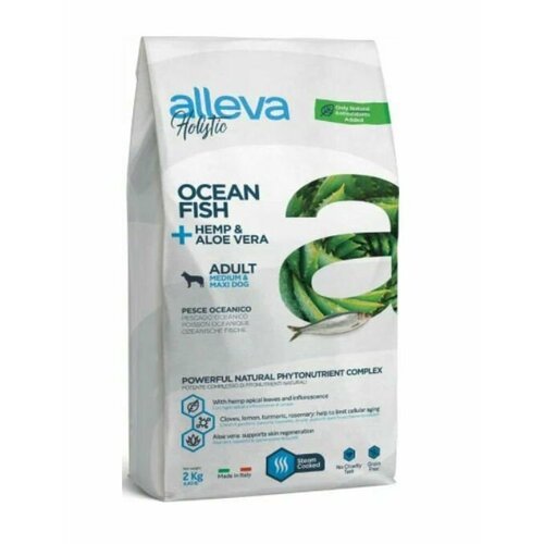 Сухой беззерновой корм Alleva HOLISTIC ADULT OCEAN FISH MEDIUM/MAXI для взрослых собак средних и крупных пород, с океанической рыбой, 2 кг