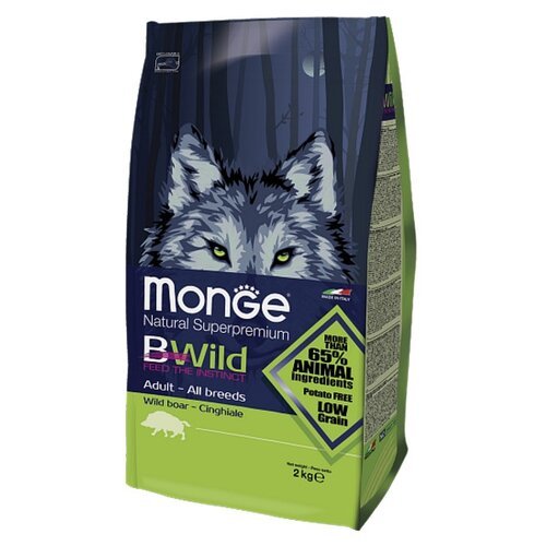 Сухой корм для собак Monge BWILD Feed the Instinct Low Grain, дикий кабан 2 шт. х 2.5 кг