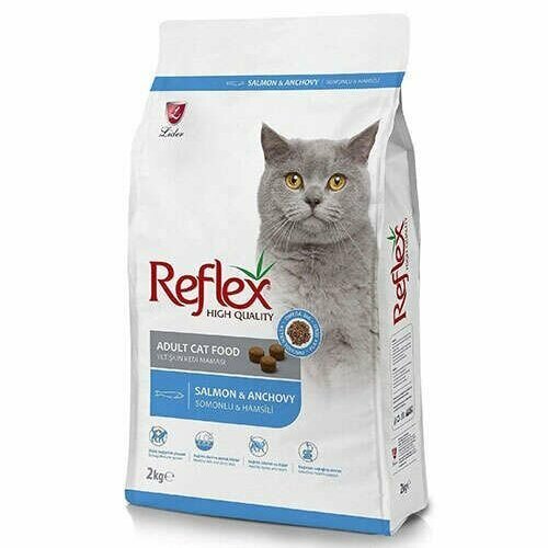 REFLEX сухой Корм Adult Cat Food Salmon and Anchovy, для кошек с лососем и анчоусами , 2 кг