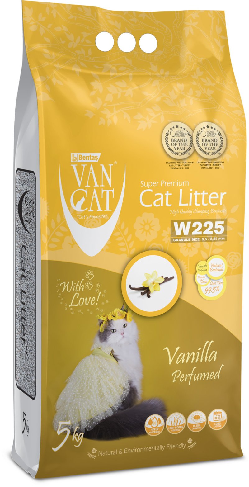 Van Cat Van Cat комкующийся наполнитель без пыли с ароматом ванили, пакет (5 кг)