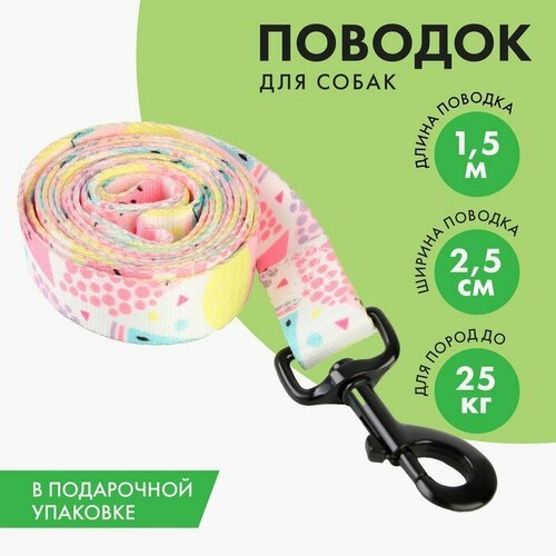 Поводок «Сочное настроение», 2.5 см, 1.5 м