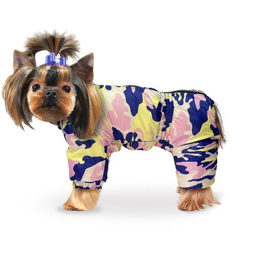 Дождевик Zootrend Актив одежда для собак средних пород, розовый камуфляж на молнии р-р XL унисекс