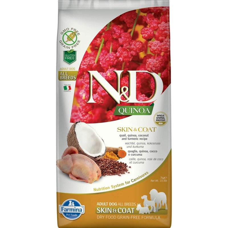 Farmina N&D Dog Grain Free quinoa skin & coat quail корм для собак здоровая кожа и шерсть с перепелом и киноа