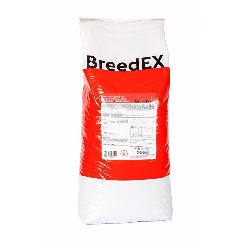 BreedEX сухой корм для щенков средних и крупных пород, с курицей и рисом