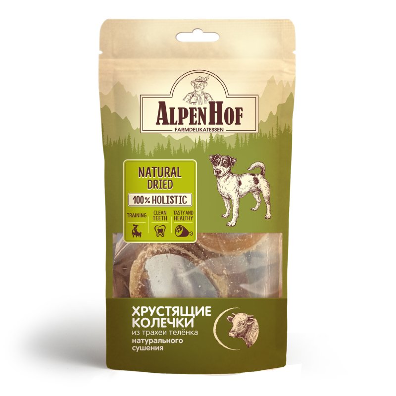AlpenHof AlpenHof лакомство Хрустящие колечки из трахеи теленка для собак (20 г)