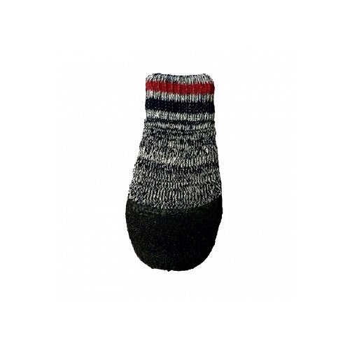 Барбоски Утепленные носки для собак прорезиненные на липучках серые 4 шт., размер 6