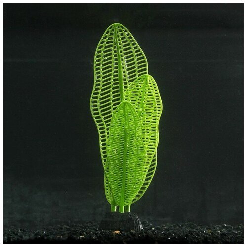Sima-land Растение силиконовое аквариумное, светящееся в темноте, 6 х 19 см, зелёное