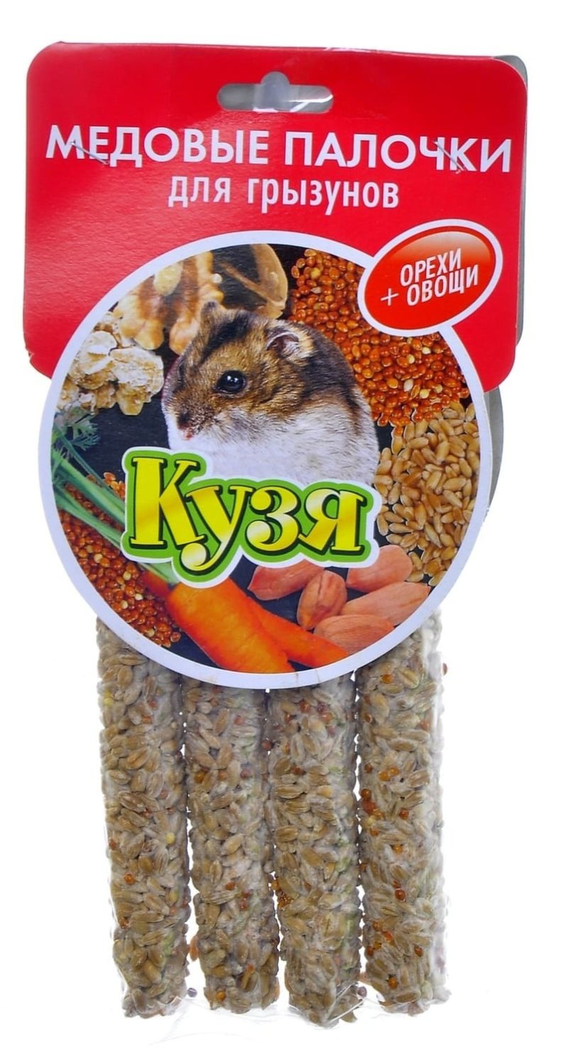 Кузя Кузя палочки для грызунов 'орех+овощи', 4 шт (15 г)