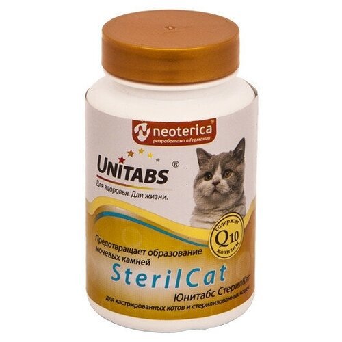 Экопром Юнитабс SterilCat с Q10 Витамины д/кастрированных котов и стерилизованных кошек 120таб