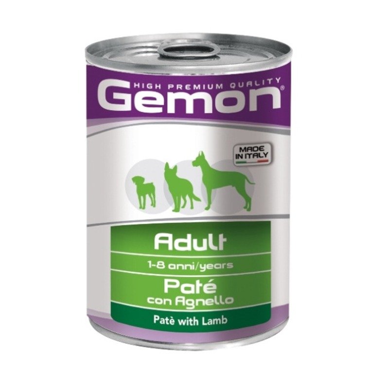 Gemon Dog полнорационный влажный корм для собак, паштет с ягненком, в консервах - 400 г