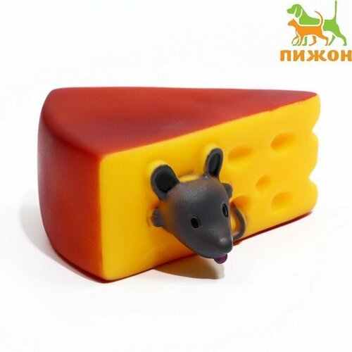 Игрушка пищащая 'Мышкин сыр' для собак, 10.5 x 9 см (комплект из 7 шт)