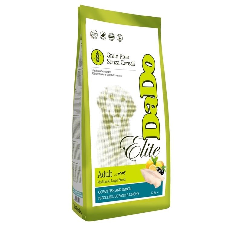 Dado Dog Elite Adult Medium & Large Breed Ocean Fish & Lemon Grain Free сухой корм для собак средних и крупных пород, беззерновой, с рыбой и лимоном