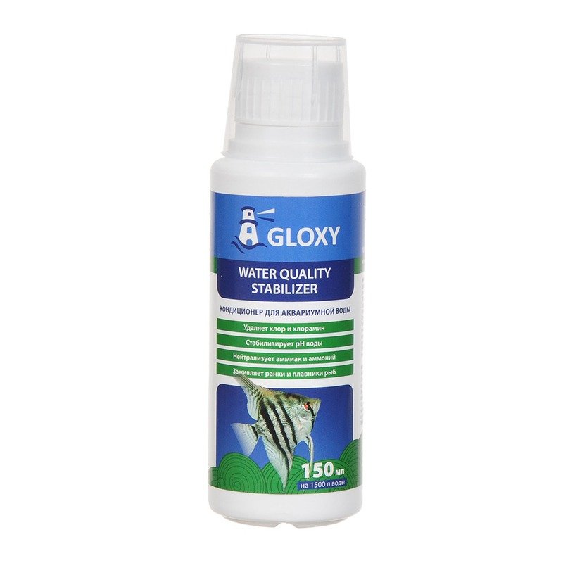 Gloxy Water Quality Stabilizer кондиционер для аквариумной воды, на 1500 л воды - 150 мл