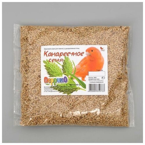 Канареечное семя для птиц, пакет 200 г 1 упак.