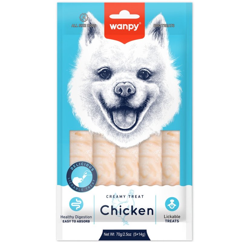 Лакомство для собак WANPY Dog крем-лакомство нежное пюре из курицы 70г