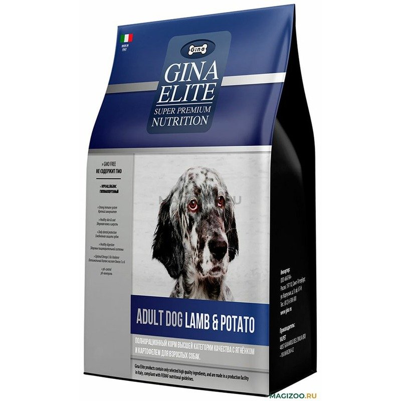 Gina Gina Elit Dog корм для собак с ягненком и картофелем - 8 кг