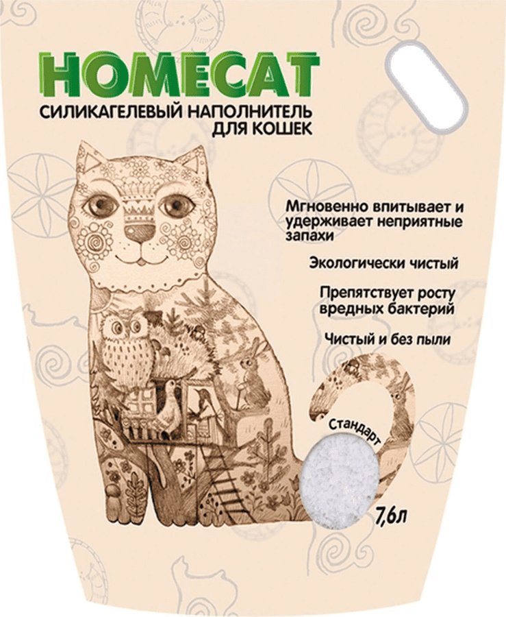 Homecat наполнитель Homecat наполнитель силикагелевый наполнитель для кошачьих туалетов без запаха (3,25 кг)