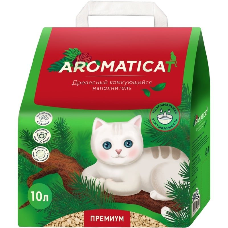 AromatiCat древесный комкующийся наполнитель