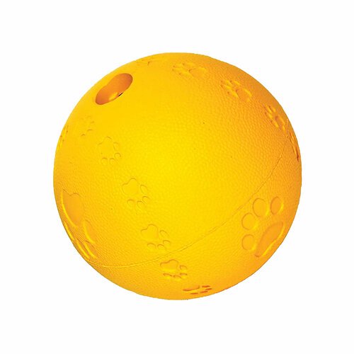 Игрушка для собак резиновая Мяч для лакомств ROSEWOOD, желтая, 8см (Великобритания)