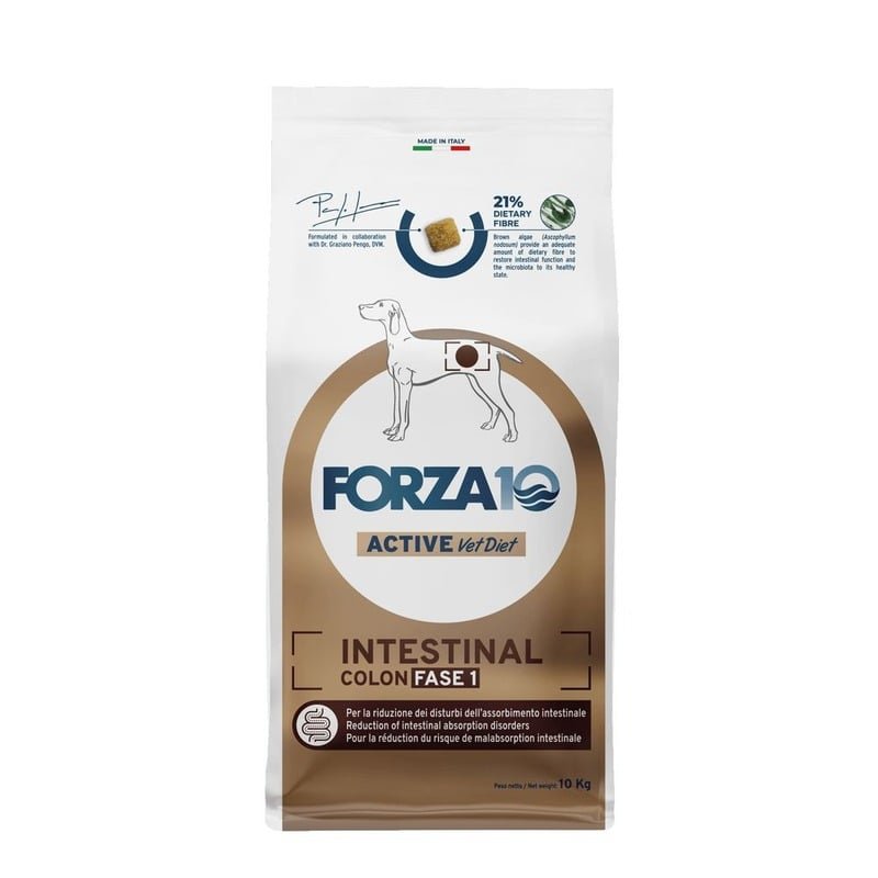 Forza10 Active VetDiet Intestinal Colone Fase1 сухой корм для собак всех пород, с ягненком и белым сорго - 10 кг