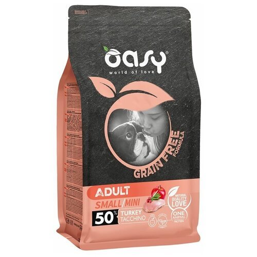 Сухой корм для собак Oasy OAP, беззерновой, индейка 1 уп. х 1 шт. х 2.5 кг (для мелких пород)