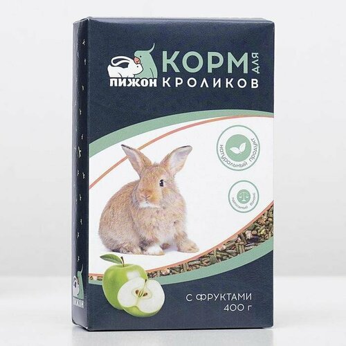 Корм 'Пижон' для кроликов, с фруктами, 400 г (комплект из 12 шт)