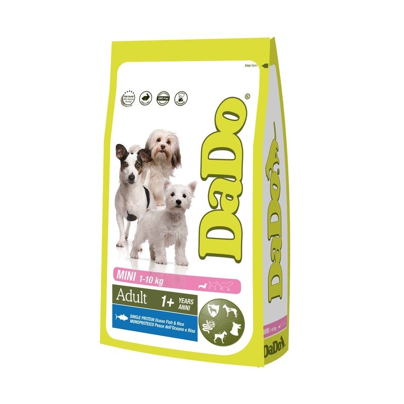 Dado Dog Adult Mini Ocean Fish & Rice сухой монобелковый корм для собак мелких пород, с рыбой и рисом - 700 г