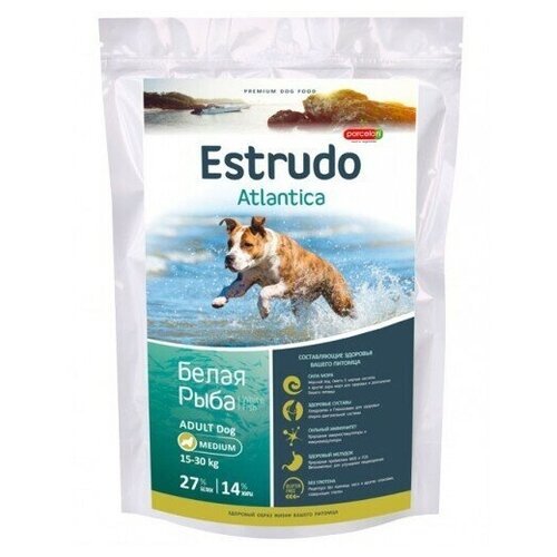 Estrudo Atlantica (Белая рыба) для взрослых собак средних пород, 1 кг