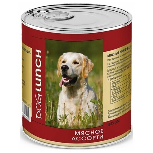 Dog Lunch консервированный корм для собак Мясное ассорти 750 г