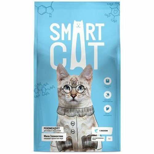 SmartCat Сухой корм для стерилизованных кошек с лососем, 5 кг