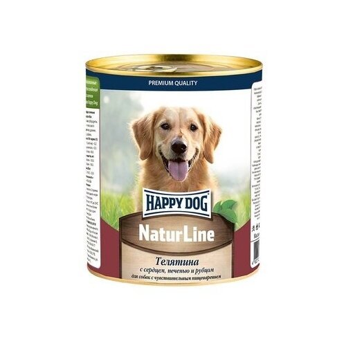 Happy dog Консервы для собак Телятина с сердцем печенью и рубцом | Natur Line 0,97 кг 52437 (5 шт)