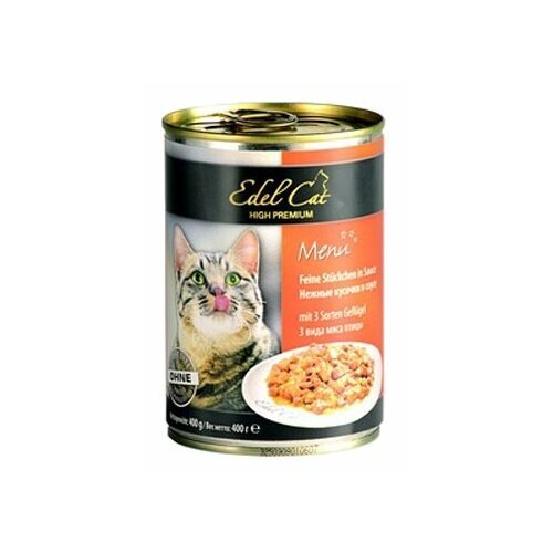 Влажный корм для кошек Edel Cat с птицей 400 г (кусочки в соусе)