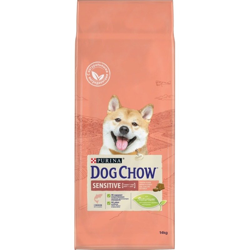 DOG CHOW Сухой корм Dog Chow для взрослых собак с чувствительным пищеварением, с лососем