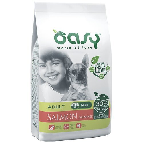 Сухой корм для собак Oasy OAP, лосось 1 уп. х 1 шт. х 2.5 кг (для мелких пород)