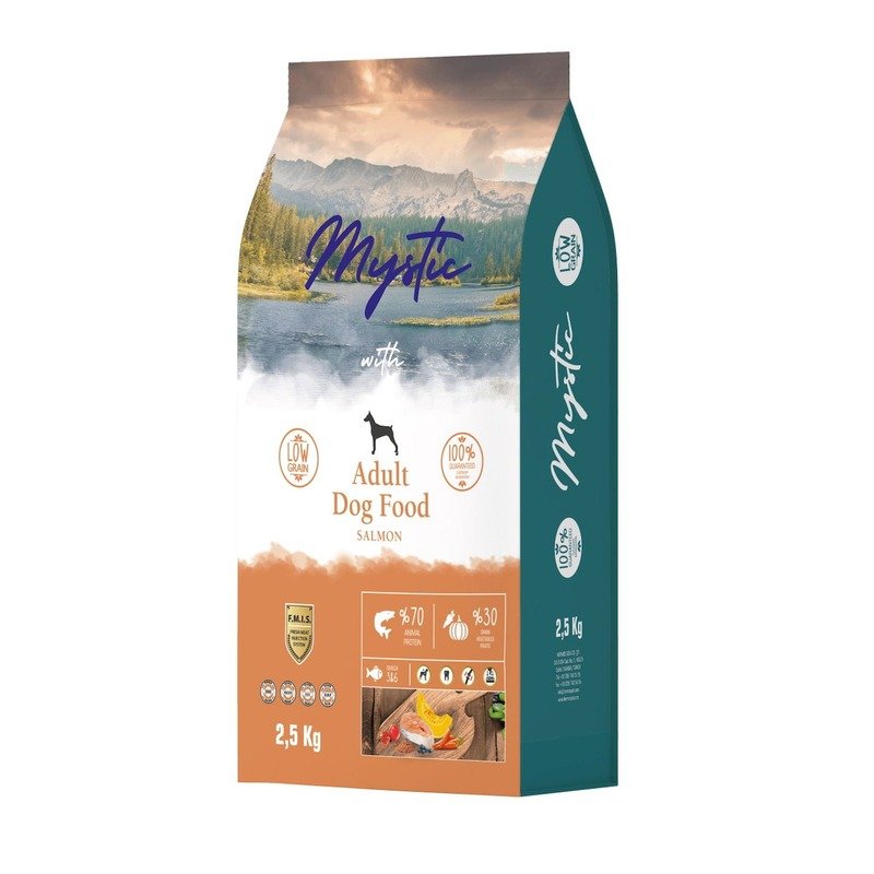 Mystic Adult Dog Food Salmon полнорационный сухой корм для собак, с лососем - 2,5 кг