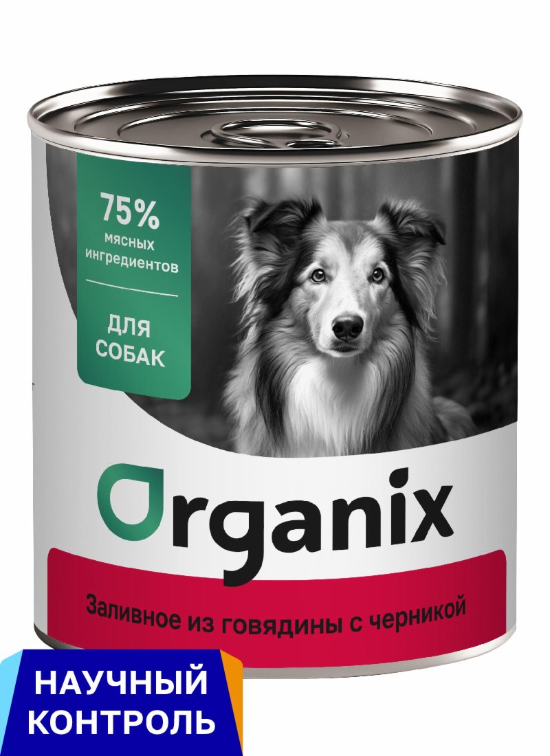 Organix консервы Organix консервы консервы для собак Заливное из говядины с черникой (750 г)